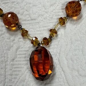 Vintage Amber-Colored Necklace